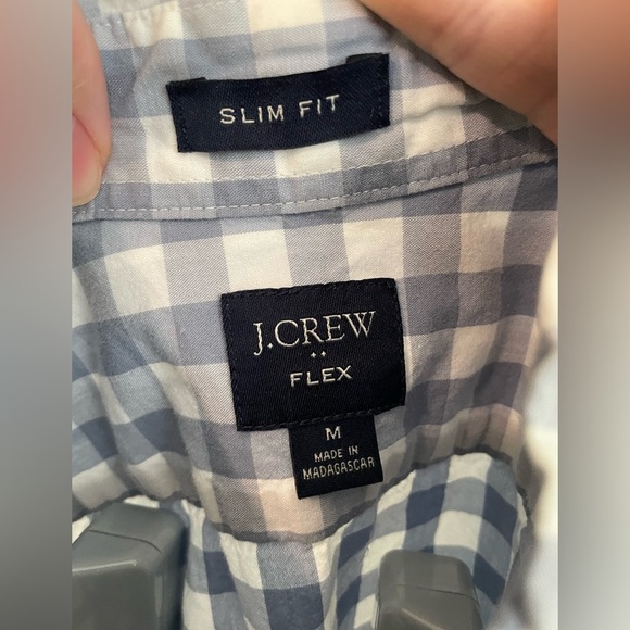 J crew‎ Men's light Blue Checkered Shirt slim fit size medium - Picture 2 of 5